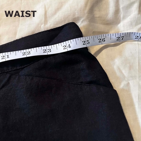NEW PHOTOS! GAUCHOS, LINEN BLEND, BLACK, SIZE 24, VERY WIDE LEGS, ELASTIC WAIST, - Picture 9 of 16